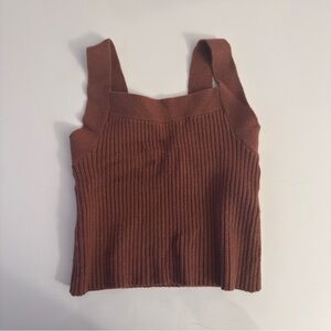 Abercrombie Rust Crop Ribbed Sweater Tank Top